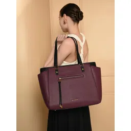 Accessorize London Women's Serene Burgundy Work Tote Bag-picture-27