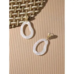 Accessorize London Women's White Organic Resin Drop Earrings-image-46