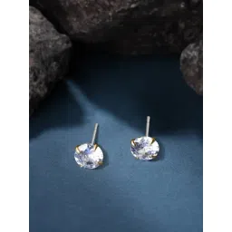 Accessorize London Z Real Gold Simple Studs Earrings-picture-19
