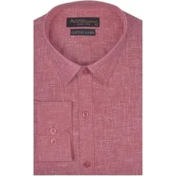 accox Premium Breathable Cotton Linen Full Long Sleeves Plain Maroon Regular Fit Formal Shirt for Men (S_GCR579)-picture-16