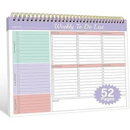 Accuprints Weekly To Do List Notepad with 52 Pages (26 Undated Sheets)（8.5"×11"）- Weekly Desk Planner Pad with Spiral Binding for Women & Man, Office, School and Home Personal Organizer-picture-31