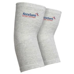 AccuSure Medium Bamboo Yarn 4 Way Stretchable Bi-Layered Elbow Compression Support for Men &a; Women, AOE12-M-picture-38