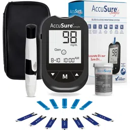 accusure Simple Glucometer Machine Comes with 25 Test Strips & 10 Lancet Glucometer-picture-21