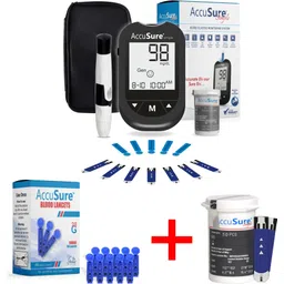 accusure Simple Kit With 100 Blood Lancet And 50 Test Strip Glucometer-picture-12