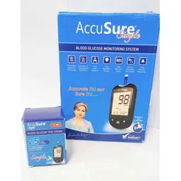 AccuSure Simple Glucometer Machine with 25 Glucometer Strips-picture-43