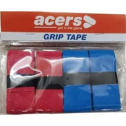 Acers Badminton Racket Grip Pack of 4 Made of Frosted PU Material for Dry Feel Anti Slip OvergripTennis/Squash (4, 2 Red- 2 Blue)-picture-10