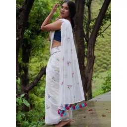 ACHOL Floral Embroidered Pure Cotton Saree-picture-22