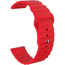 ACM Watch Strap Wave Design Silicone Belt 22mm Compatible with Armani Exchange Drexler Axt2005 Smartwatch Sports Band Red-picture-42