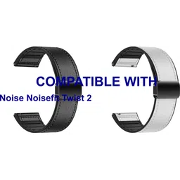 ACM WSM28P22BKWT3934 Pack of 2 Watch Strap Leather Magnetic Silicone Belt 22mm for Noise Noisefit Twist 2 Smartwatch (Black/White) Smart Watch Strap-picture-10