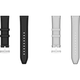 ACM WSM33U22BKWT3775 Pack of 2 Watch Strap Leather Silicone 22mm for Fastrack Revoltt Classic Smartwatch (Black/White) Smart Watch Strap image 4