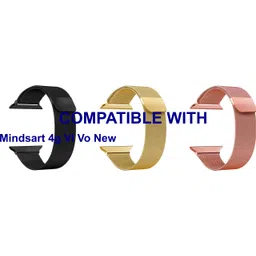 ACM WSM4M40BKGLRSG1063N3 Pack of 3 Sliding 44mm 49mm Watch Strap Magnetic for Mindsart 4g Vi Vo New Smartwatch Black/Champagne Gold/Rose Gold Pink Smart Watch Strap-image-20