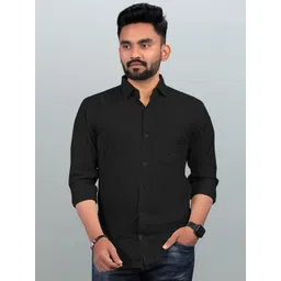 Acnos Men Premium Fit Solid Spread Collar Cotton Casual Shirt-picture-10