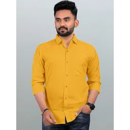 Acnos Men Premium Fit Solid Spread Collar Cotton Casual Shirt-picture-17