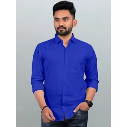 Acnos Men Premium Fit Solid Spread Collar Cotton Casual Shirt-picture-13