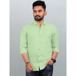 Acnos Men Premium Fit Solid Spread Collar Cotton Casual Shirt-picture-12
