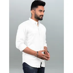 Acnos Men Premium Fit Solid Spread Collar Cotton Casual Shirt image 3
