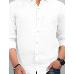 Acnos Men Premium Fit Solid Spread Collar Cotton Casual Shirt image 4