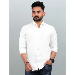 Acnos Men Premium Fit Solid Spread Collar Cotton Casual Shirt image 1