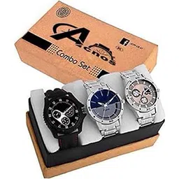 acnos Stainless Steel Premium Special Super Quality Analog Watches Combo Look Like Handsome For Boys And Mens Pack Of - 3(436-437-438), Band Color:Assorted, Dial_Multi-picture-34
