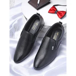 Action Men Black Solid Formal Slip-Ons-picture-35