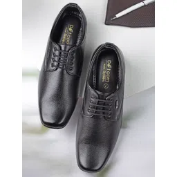 Action Men Black Solid Leather Formal Derbys image 1