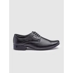 Action Men Black Solid Leather Formal Derbys image 3