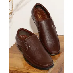 Action Men DOTCOM Square Toe Textured Leather Formal Slip-On Shoes-picture-24