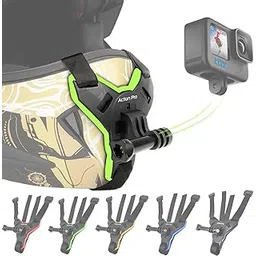 Action Pro Helmet Chin Strap Mount Joint J Hook with Screw Compatible with All Smartphones and GoPro 13 12 11 10 9 8 7 5 4 | SJCAM | DJI Osmo | Insta 360 X4 X3 X2 & Other Action Cameras (Green 2.0)-picture-30