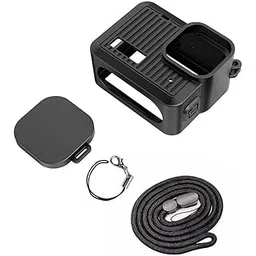 Action Pro Silicone Protective Cover + Lens Cap Compatible with GoPro Hero 4K Tiny Action Camera (Black)-picture-26