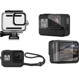 Action Pro Camera Accessories Kit Protective Frame, 9H Tempered Glass and Silicon Case Compatible with GoPro Hero 8 Black Lens Cap-picture-40