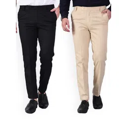 AD & AV Men Beige Classic Easy Wash Chinos Trousers-picture-35