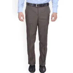 AD & AV Men Grey Classic Easy Wash Formal Trousers-image-16