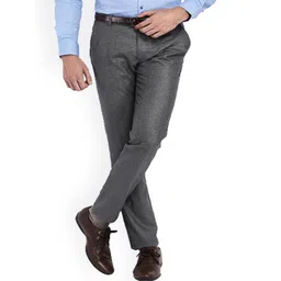 AD & AV Men Grey Classic Easy Wash Formal Trousers-image-17