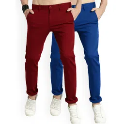 AD & AV Men Multicoloured Classic Easy Wash Chinos Trousers-picture-20