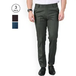 AD & AV Men Multicoloured Classic Easy Wash Trousers-picture-28
