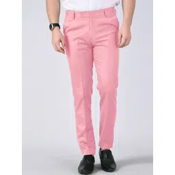 AD & AV Men Pink Solid Formal Trousers-image-11