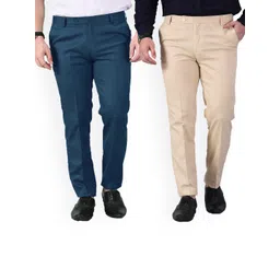 AD & AV Men Sea Green Classic Easy Wash Chinos Trousers-picture-31