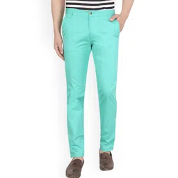 AD & AV Men Teal Classic Easy Wash Trousers-picture-28