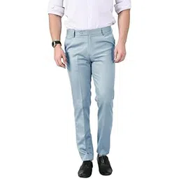 Men Formal Pant Men Regular Fit (Size-38) | Flat Front Solid Polyester Fabric Pant for Office, Formal and Casual Wear (Grey)-image-8
