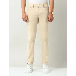 Ad By Arvind Beige Cotton Slim Fit Jeans-picture-47