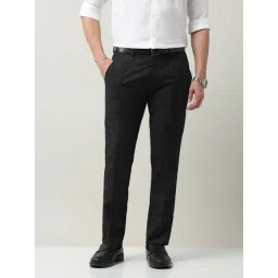 Ad By Arvind Black Slim Fit Checks Trousers-picture-20