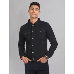 AD by Arvind Black Slim Fit Denim Jacket-picture-44