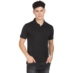 AD by Arvind Black Slim Fit Polo T-Shirt image 1