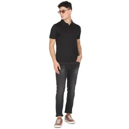 AD by Arvind Black Slim Fit Polo T-Shirt image 5