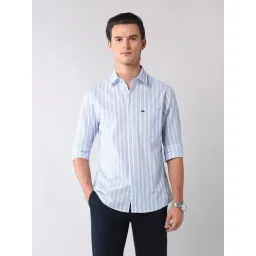 AD by Arvind Blue & White Cotton Stripes Shirt-picture-47