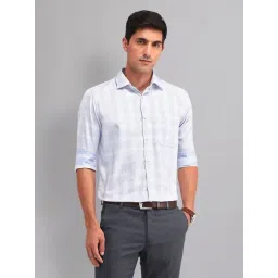 Ad By Arvind Blue & White Regular Fit Checks Shirt-picture-19