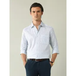 Ad By Arvind Blue Cotton Regular Fit Printed Shirt-picture-31