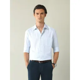 Ad By Arvind Blue Cotton Regular Fit Striped Shirt-picture-44