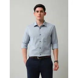 Ad By Arvind Blue Regular Fit Self Pattern Shirt-picture-43