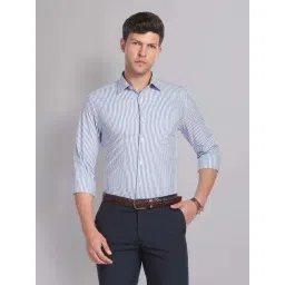 AD by Arvind Blue Regular Fit Striped Shirt-picture-39